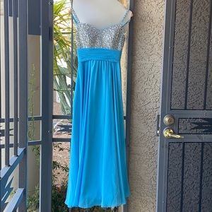Light blue sparkle evening gown/prom dress